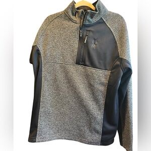 Spyder Men's Quarter Zip Velvet Pullover, Gray, Size large